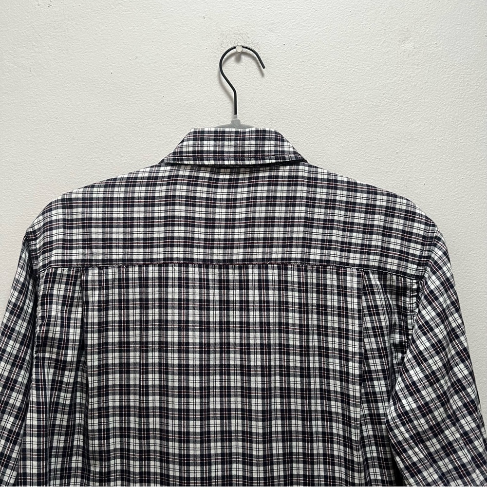 Wrangler Plaid Cotton Shirt Men’s S Blue White Maroon Long Sleeve - Picture 10 of 11